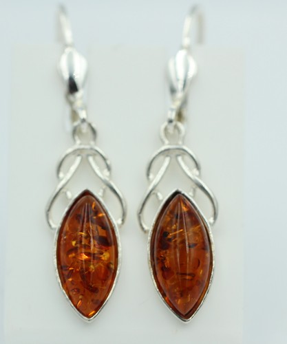 Elegant design amber earrings - elegant,