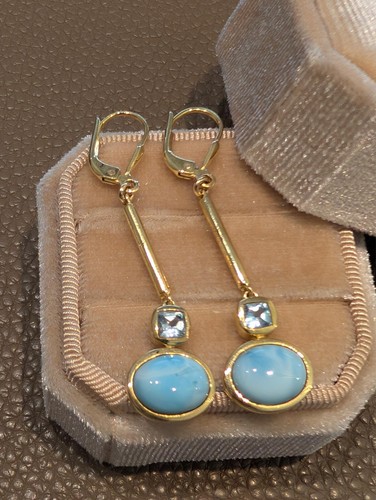 Earrings 585 yellow gold with - yellow,