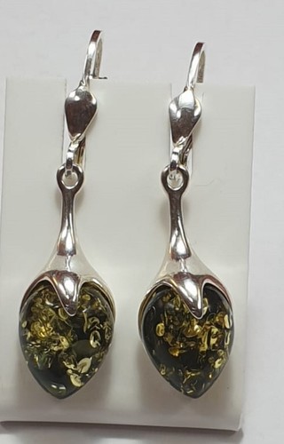 Noble amber earrings 925 - amber,