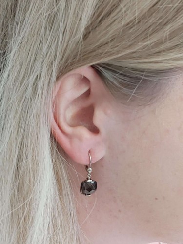Earrings 925 silver smoky