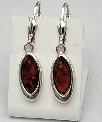 Amber earrings drop - amber, (drop