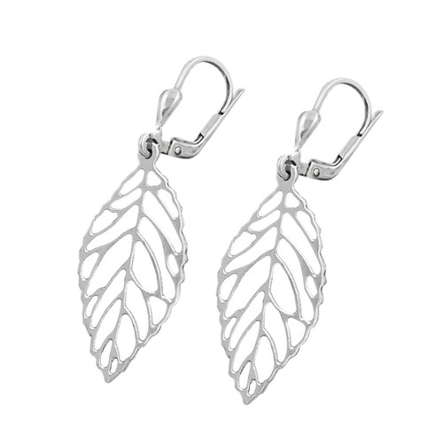 Bridal drop earrings - earrings, leaf
