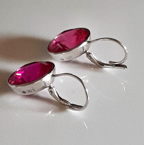 Ohrringe 925er silber - silber, pink