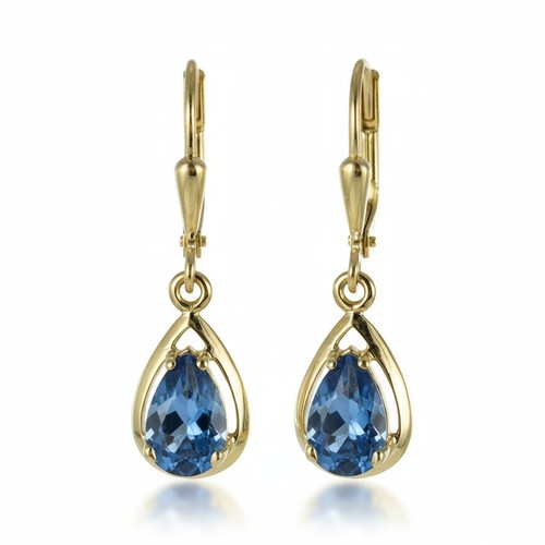 Earrings aquamarine synthetic