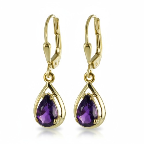 Earrings amethyst 333 - , gold