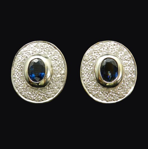 Sapphire diamond stud - sapphire,